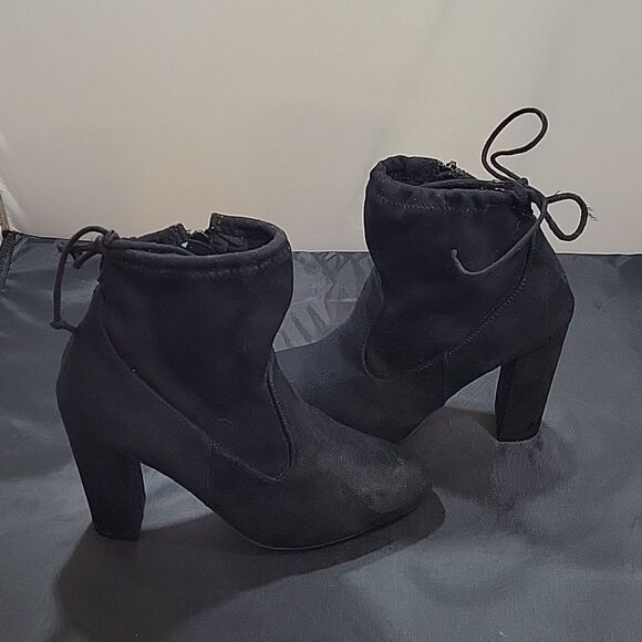 BAMBOO CHUNKY HEEL POINTED TOE WOMEN"S BOOTIE - Picture 5 of 15